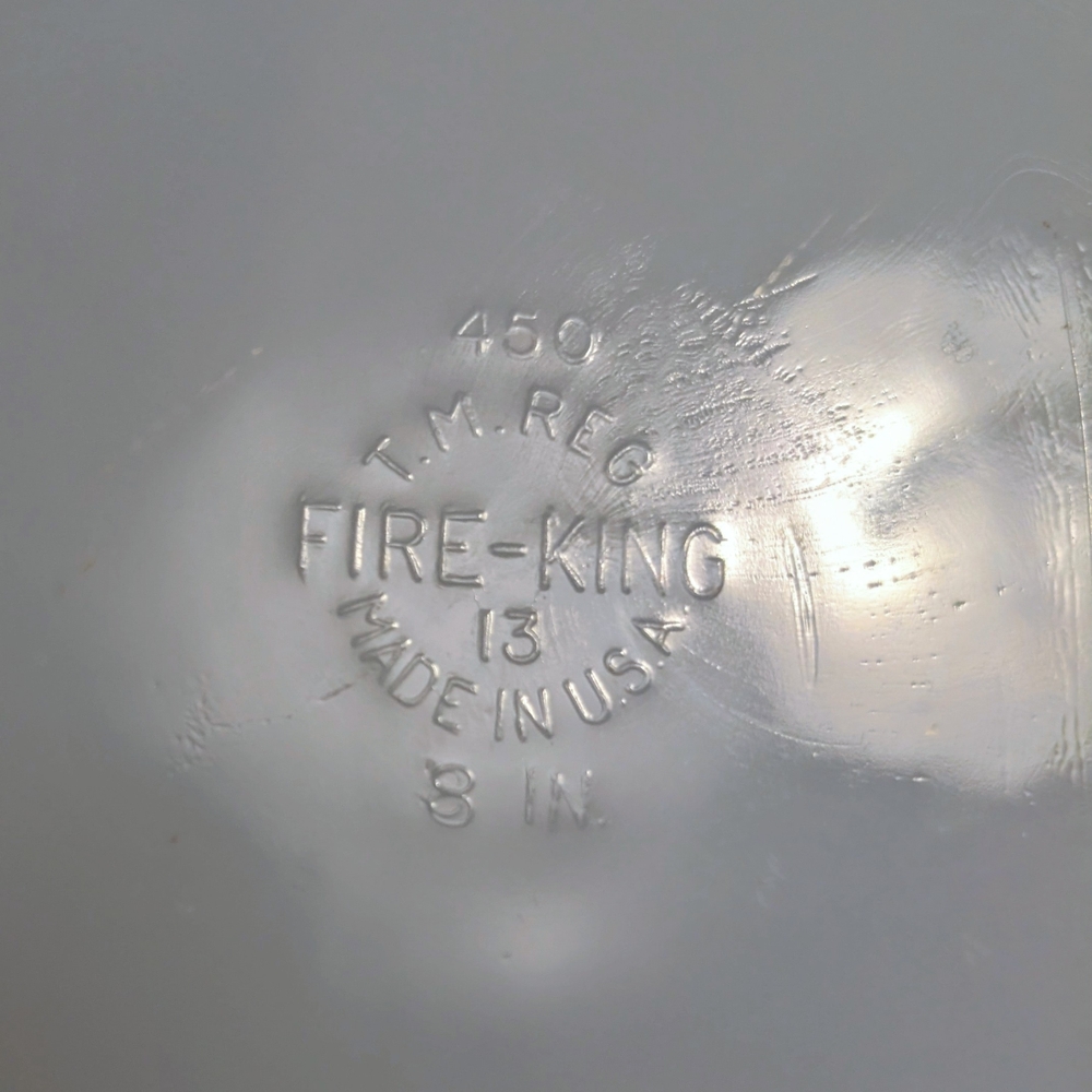 Fire-King 8 Inch White Bowl